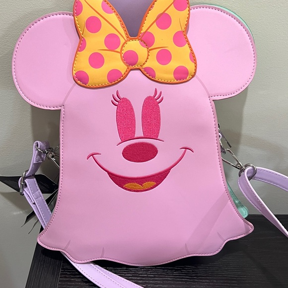 Loungefly Disney Pastel Mickey and Minnie Ghost crossbody Bag - Picture 2 of 4